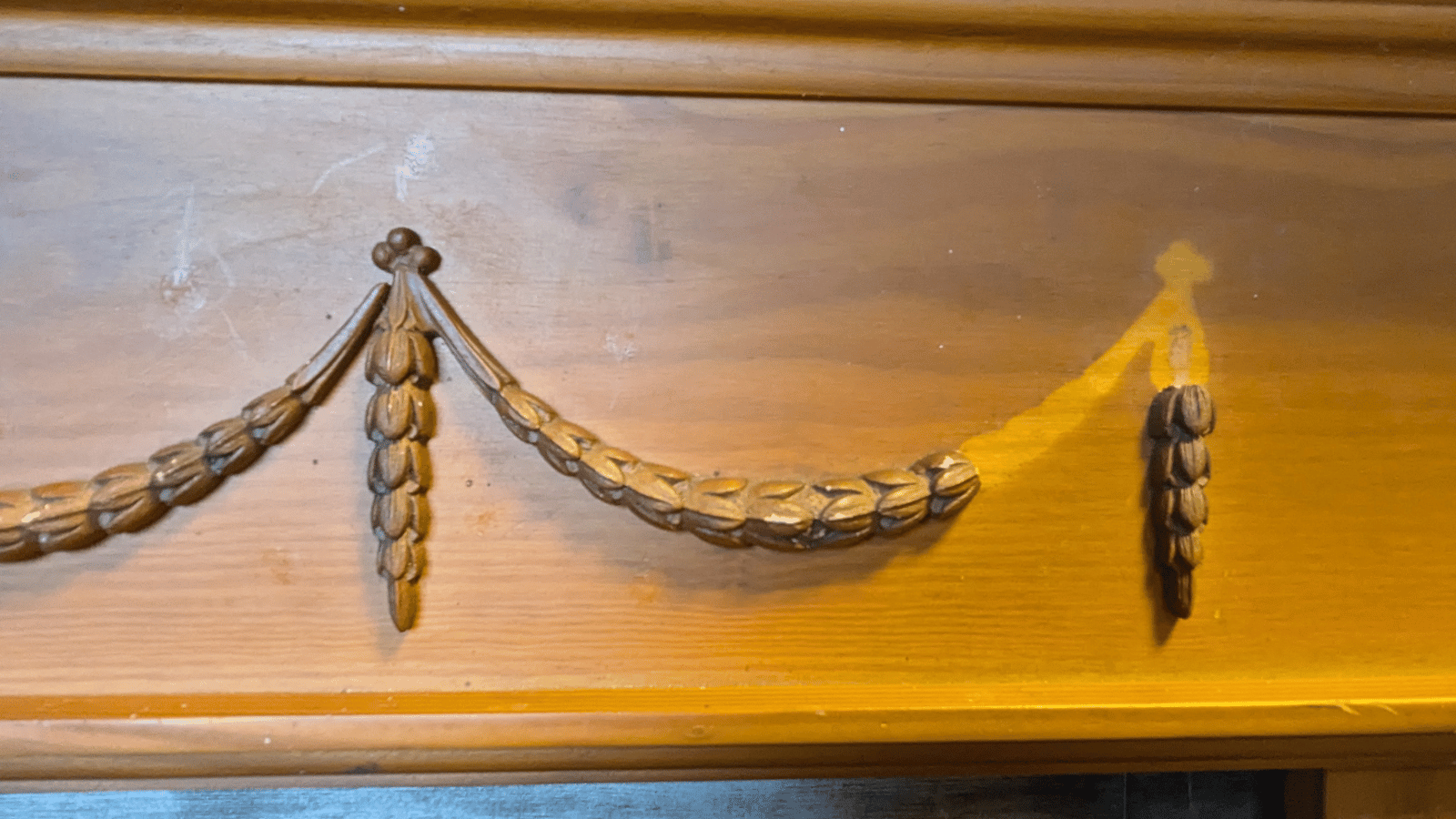 Damaged and missing beaded moulding
